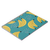 Vintages Bananenmuster, blauer Hintergrund. Notizblock (Linke Seite)