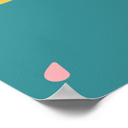 Vintages Bananenmuster, blauer Hintergrund. Poster (Ecke)