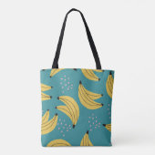 Vintages Bananenmuster, blauer Hintergrund. Tasche (Rückseite)