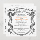 Vintages Banner Blühe Skript-Brautparty Einladung (Vorne/Hinten)