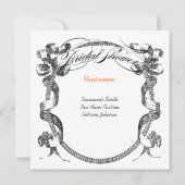 Vintages Banner Blühe Skript-Brautparty Einladung (Rückseite)