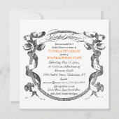 Vintages Banner Blühe Skript-Brautparty Einladung (Vorderseite)