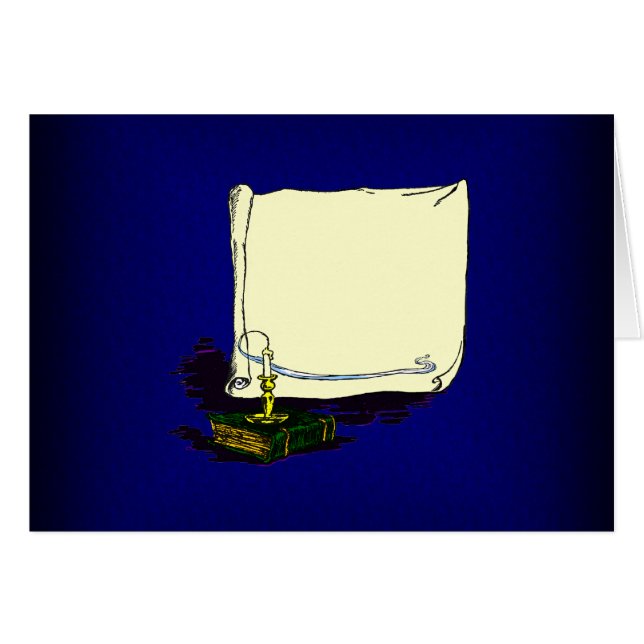 Vintages Banner und Buch mit Kerzenvorlage (Vorderseite (Horizontal))