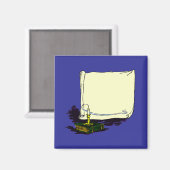 Vintages Banner und Buch mit Kerzenvorlage Magnet (Vorderseite/Rückseite)
