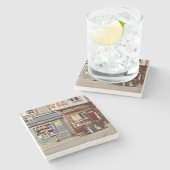 Vintages Bar & Restaurant in Frankreich, Normandie Steinuntersetzer (Seitenansicht)