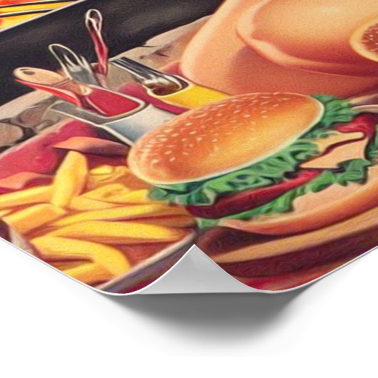 Vintages Barbecue-Button Poster (Ecke)