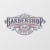 Vintages Barbershop-Geschäft anpassen Fensteraufkleber (Blatt)