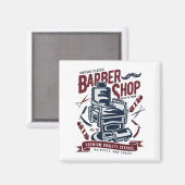 Vintages Barbershop-Logo Magnet (Vorderseite/Rückseite)
