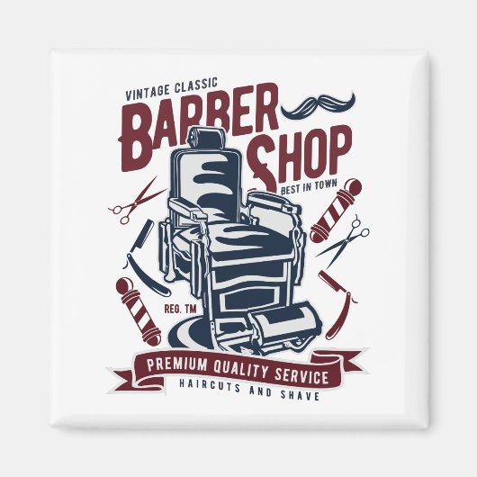Vintages Barbershop-Logo Magnet (Vorne)