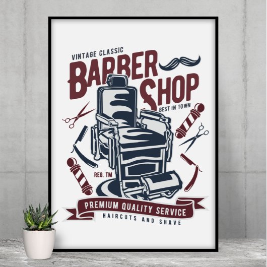 Vintages Barbershop-Logo Poster