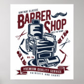 Vintages Barbershop-Logo Poster (Vorne)
