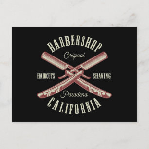 Vintages Barbershop-Logo Postkarte
