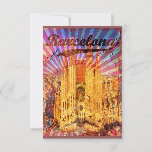 Vintages Barcelona Dankeskarte (Vorderseite)