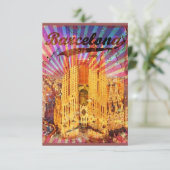 Vintages Barcelona Dankeskarte (Stehend Vorderseite)