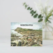 Vintages Barcelona Spanien Postkarte (Stehend Vorderseite)