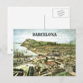 Vintages Barcelona Spanien Postkarte (Vorne/Hinten)