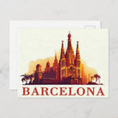 Vintages Barcelona Spanien Postkarte (Vorne/Hinten)