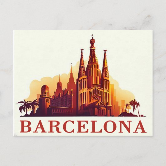 Vintages Barcelona Spanien Postkarte (Vorderseite)