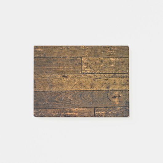 Vintages Bare Wood Panel Post-it Klebezettel (Vorderseite)