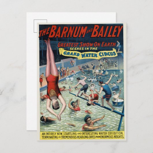Vintages Barnum & Bailey Circus Poster Postkarte (Vorne/Hinten)