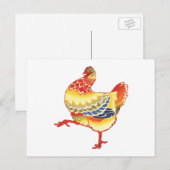 Vintages Barnyard-Hühnchen aus der Landwirtschaft Postkarte (Vorne/Hinten)