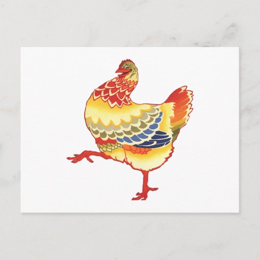 Vintages Barnyard-Hühnchen aus der Landwirtschaft Postkarte (Vorderseite)