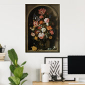 Vintages Barock, Blume Piece by Bosschaert, Elder Poster (Heimbüro)