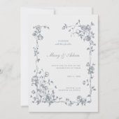 Vintages Barock Elegante Blume Einladung Hochzeit (Vorderseite)