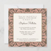 Vintages Barock Elegantes Schwarzes Brautparty Einladung (Vorderseite)