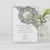 Vintages Barock Geburtstag Einladung (Stehend Vorderseite)