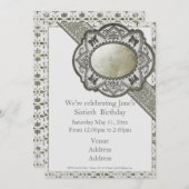 Vintages Barock Geburtstag Einladung (Vorne/Hinten)