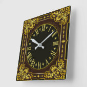 Vintages Barock Quadratische Wanduhr (Winkel)