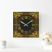 Vintages Barock Quadratische Wanduhr (Zuhause)