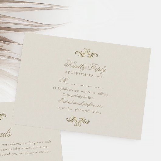 Vintages Barock RSVP Karte