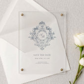 Vintages barocke Wappen Minimalistisch Hochzeit Einladung