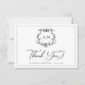 Vintages barocke Wappen Viktorianisch Hochzeit Dankeskarte (Vorderseite)