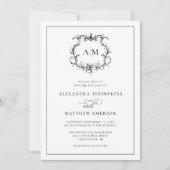 Vintages barocke Wappen Viktorianisch Hochzeit Einladung (Vorderseite)