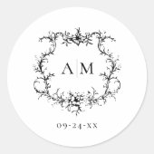 Vintages barocke Wappen Viktorianisch Hochzeit Runder Aufkleber (Vorderseite)