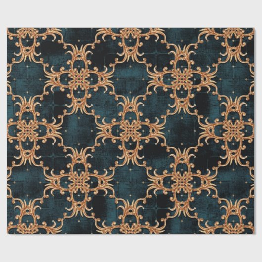 Vintages barockes Muster Geschenkpapier (Flach)