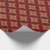 Vintages Barockrot und Gold Geschenkpapier (Ecke)