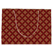 Vintages Barockrot und Gold Große Geschenktüte (Rückseite)