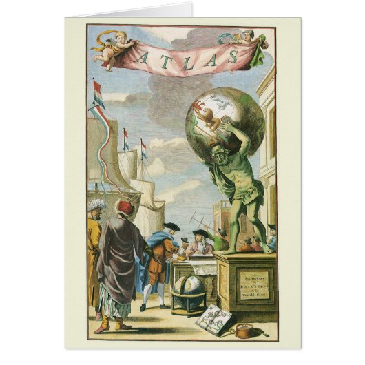 Vintages Barockzeitalter Atlas Frontispiece Weltgl (Vorne)