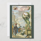 Vintages Barockzeitalter Atlas Frontispiece Weltgl Einladung (Vorderseite)
