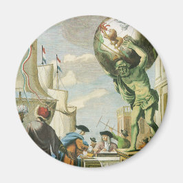 Vintages Barockzeitalter Atlas Frontispiece Weltgl Magnet