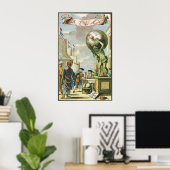 Vintages Barockzeitalter Atlas Frontispiece Weltgl Poster (Heimbüro)