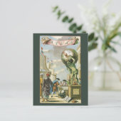 Vintages Barockzeitalter Atlas Frontispiece Weltgl Postkarte (Stehend Vorderseite)