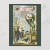 Vintages Barockzeitalter Atlas Frontispiece Weltgl Postkarte (Vorderseite)