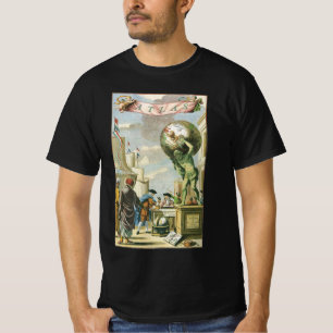 Vintages Barockzeitalter Atlas Frontispiece Weltgl T-Shirt