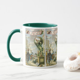 Vintages Barockzeitalter Atlas Frontispiece Weltgl Tasse