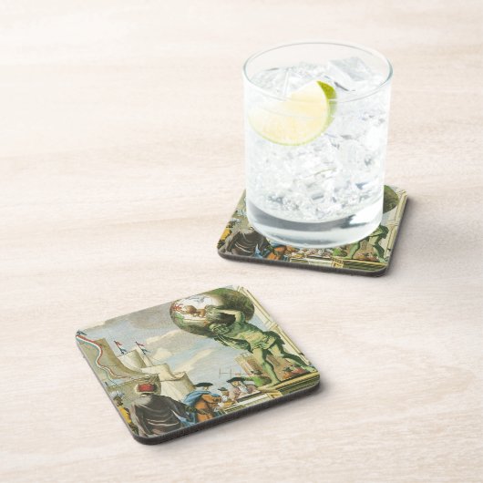 Vintages Barockzeitalter Atlas Frontispiece Weltgl Untersetzer (Rechte Seite)